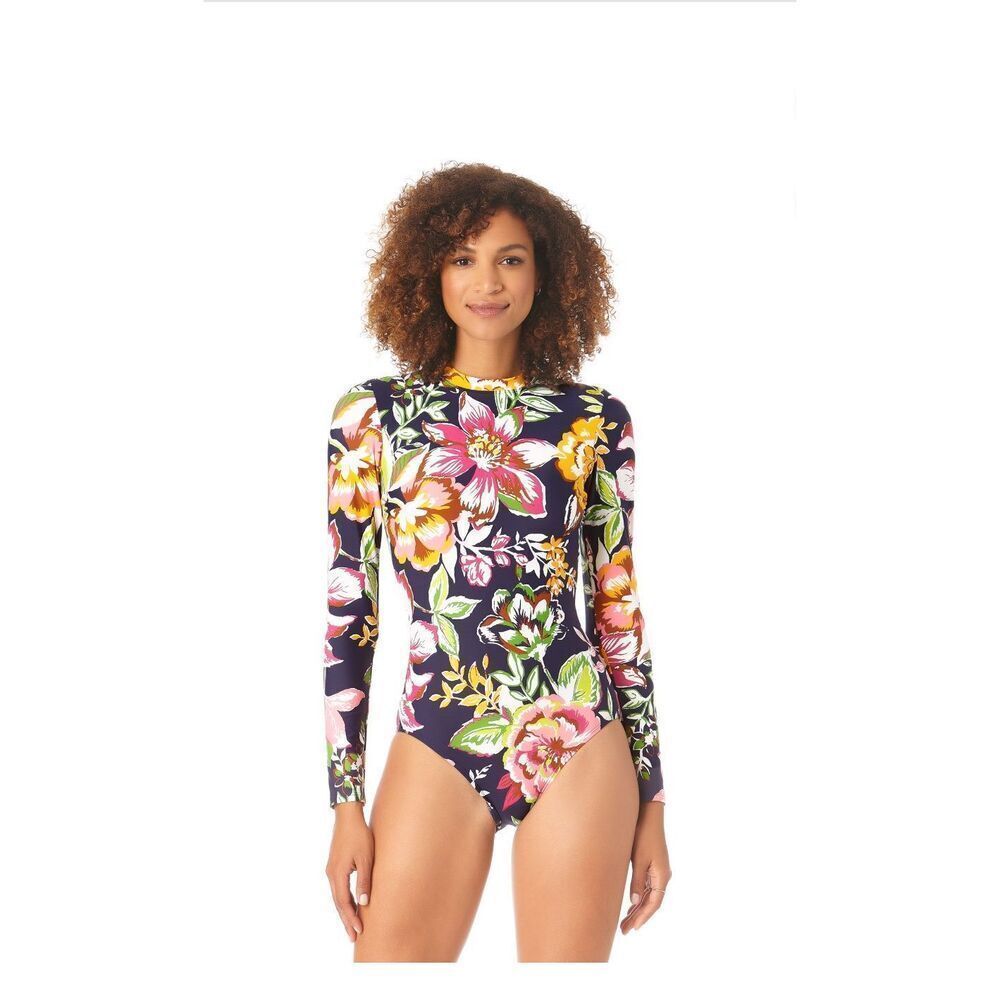 ANNE COLE One Piece Long Sleeve Swimsuit 12